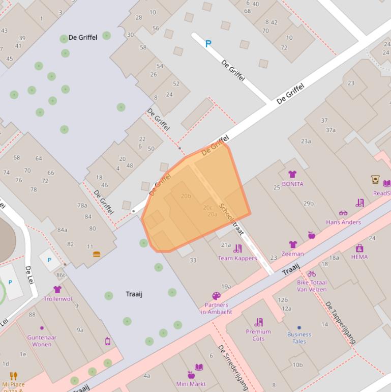 Kaart van postcodegebied 3971GA.