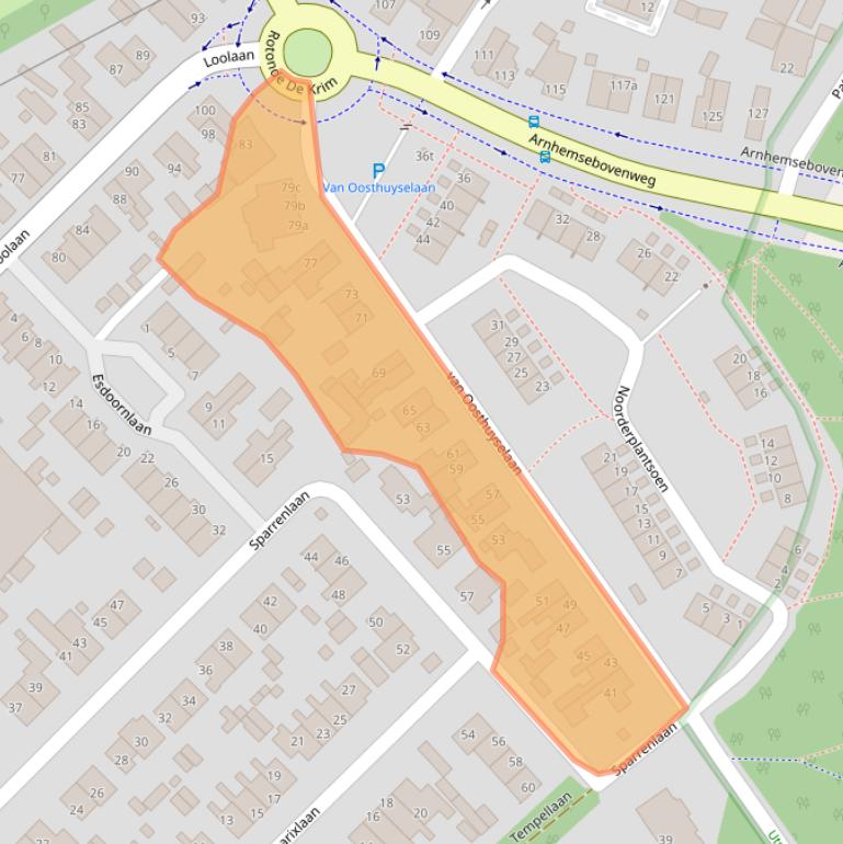 Kaart van postcodegebied 3971PE.