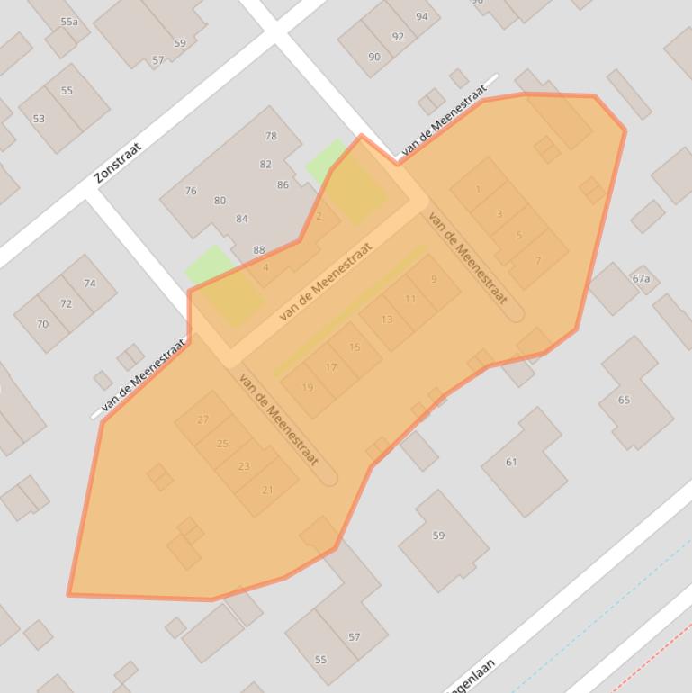 Kaart van postcodegebied 3971VV.