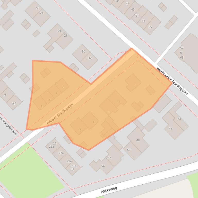 Kaart van postcodegebied 3972AJ.