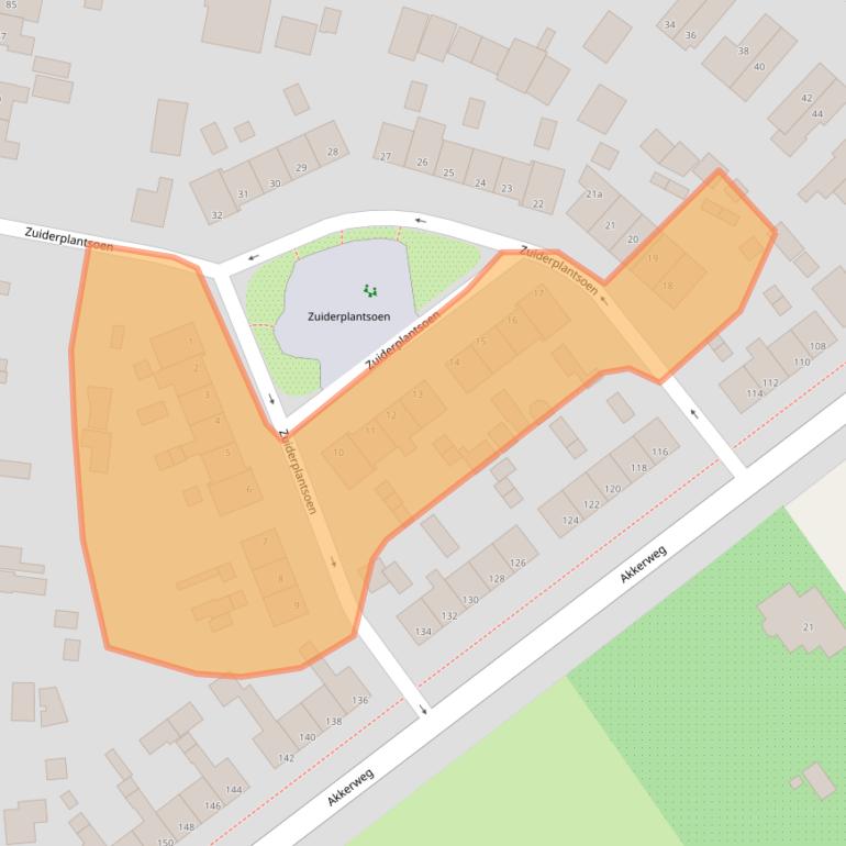 Kaart van postcodegebied 3972BC.