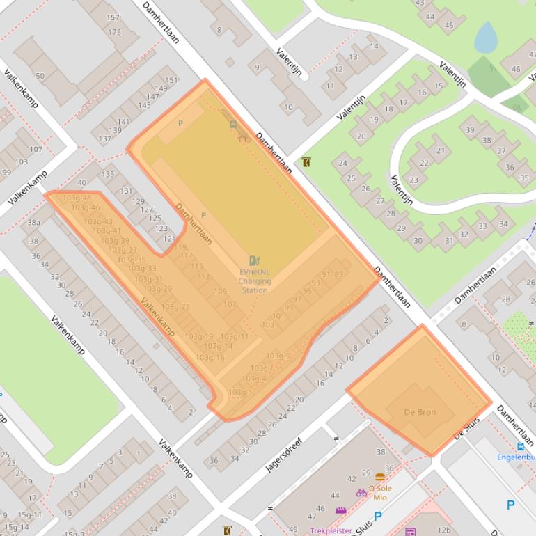 Kaart van postcodegebied 3972DC.