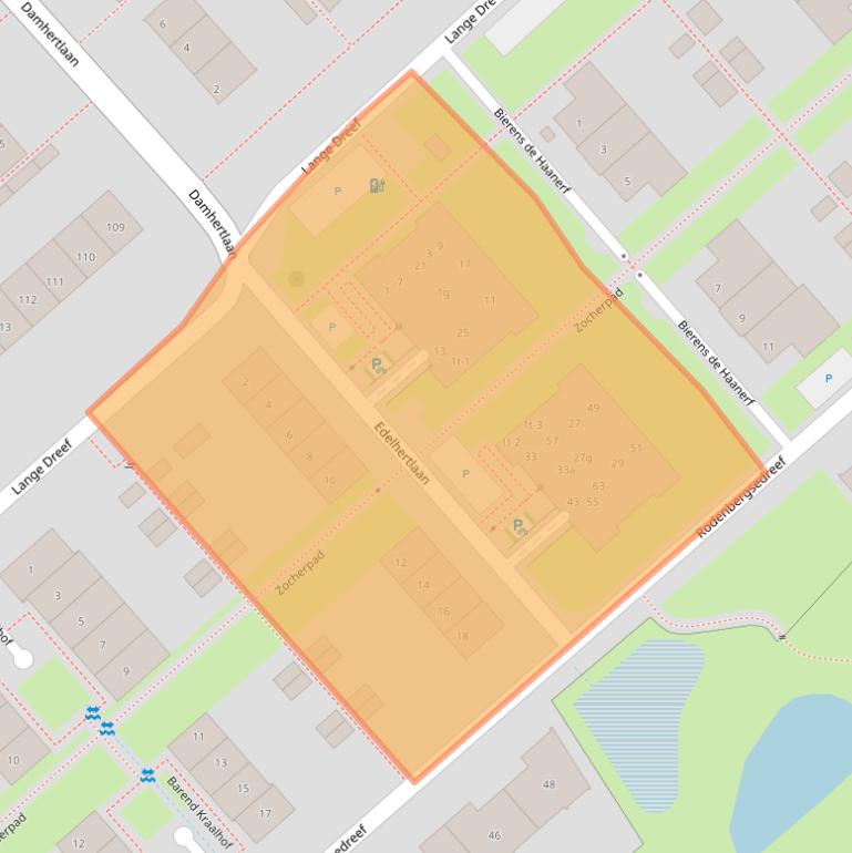 Kaart van postcodegebied 3972DJ.