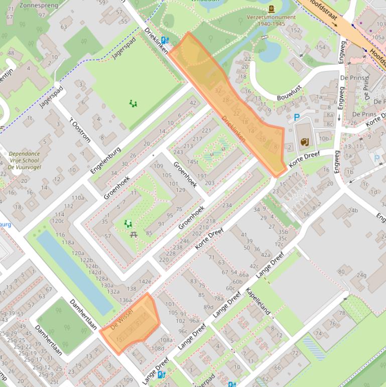 Kaart van postcodegebied 3972ED.