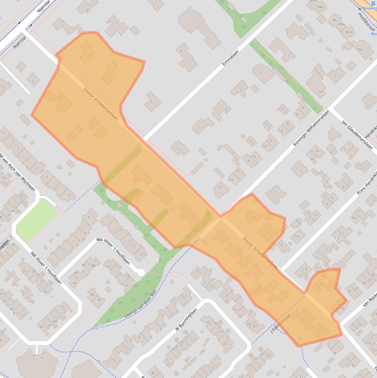 Kaart van postcodegebied 3972ET.