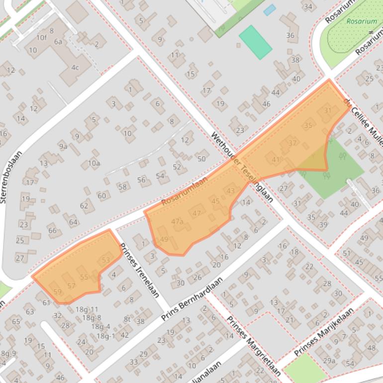 Kaart van postcodegebied 3972GG.