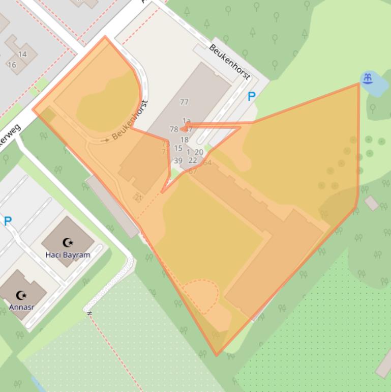 Kaart van postcodegebied 3972HE.