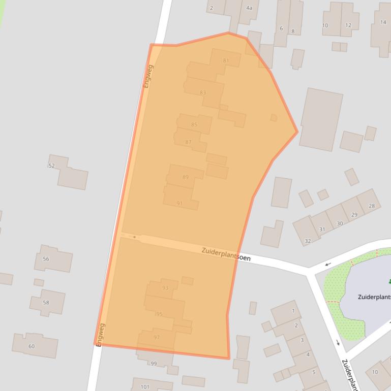 Kaart van postcodegebied 3972JE.