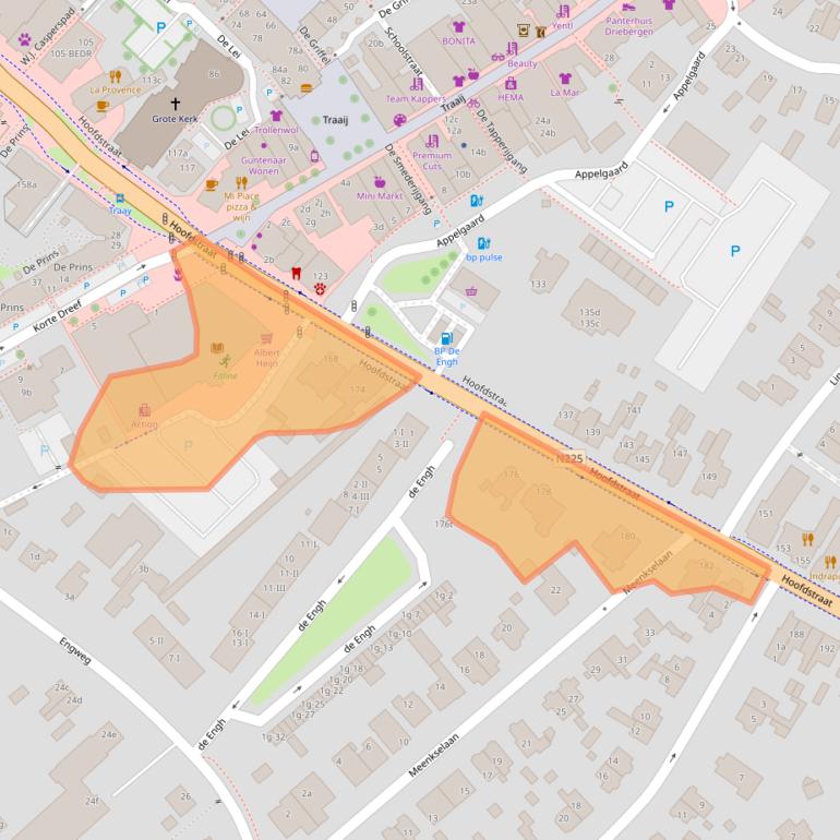 Kaart van postcodegebied 3972LG.