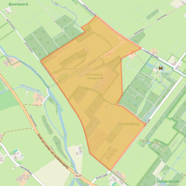 Kaart van postcodegebied 3972MC.