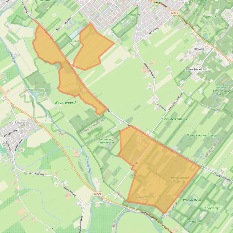 Kaart van postcodegebied 3972ND.