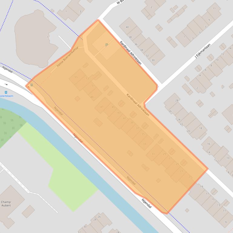 Kaart van postcodegebied 3972SG.