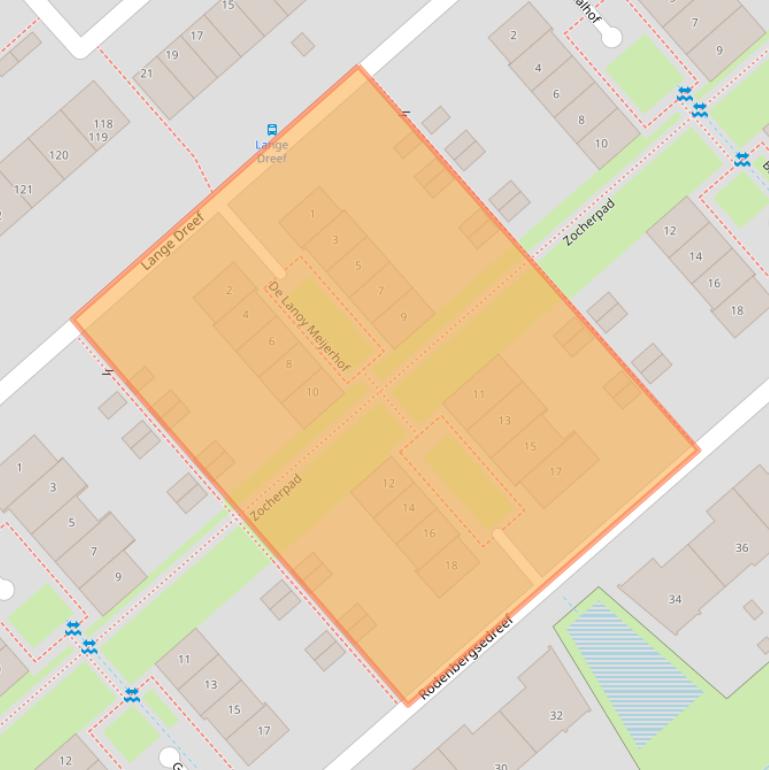 Kaart van postcodegebied 3972VP.