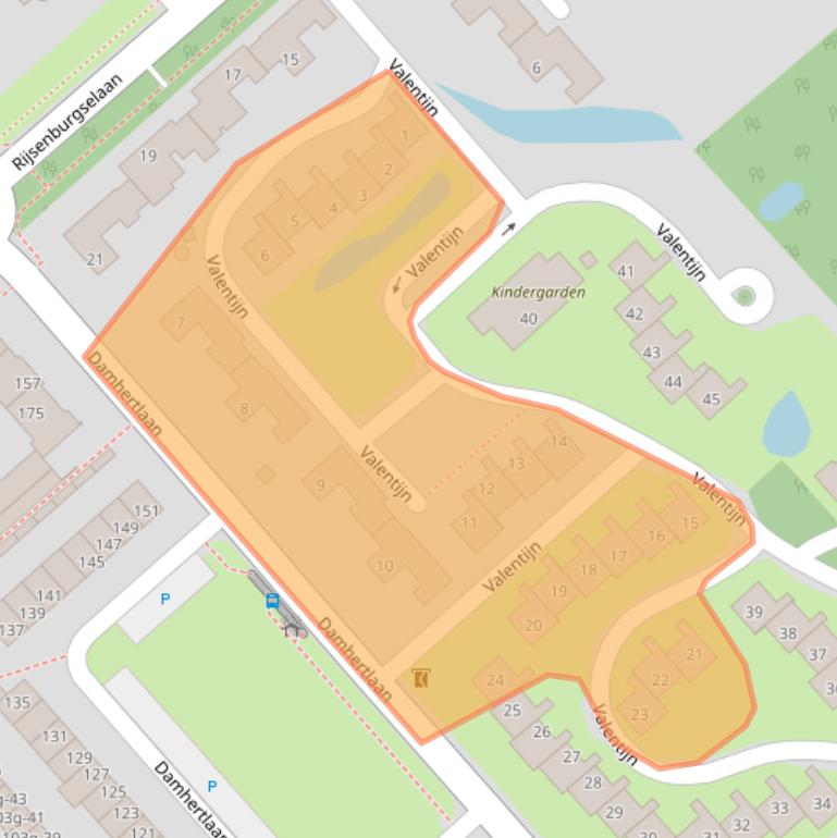 Kaart van postcodegebied 3972XJ.