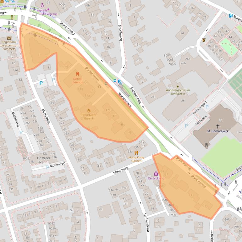 Kaart van postcodegebied 3981AB.