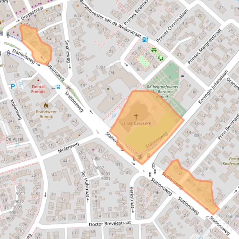 Kaart van postcodegebied 3981AD.