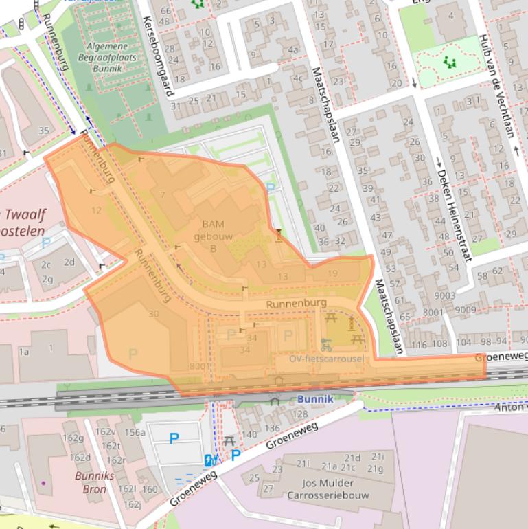 Kaart van postcodegebied 3981AZ.