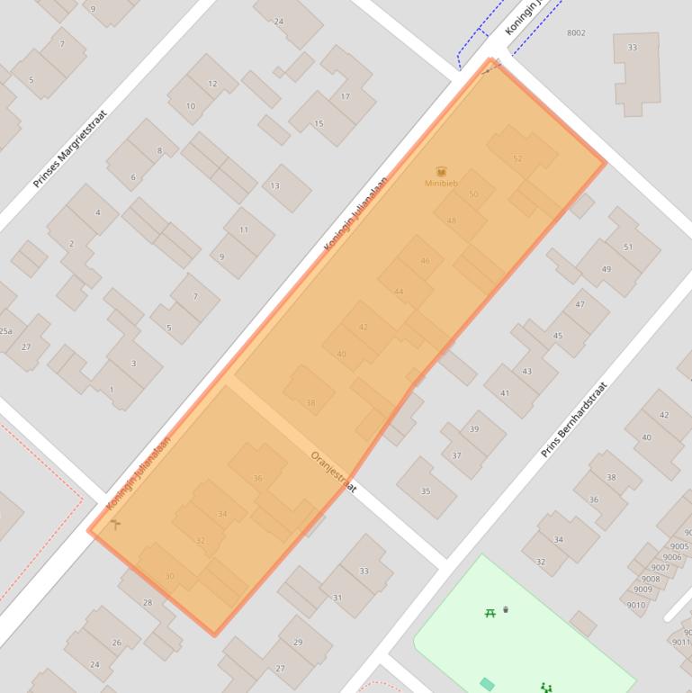 Kaart van postcodegebied 3981BC.