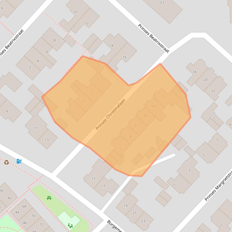 Kaart van postcodegebied 3981BD.