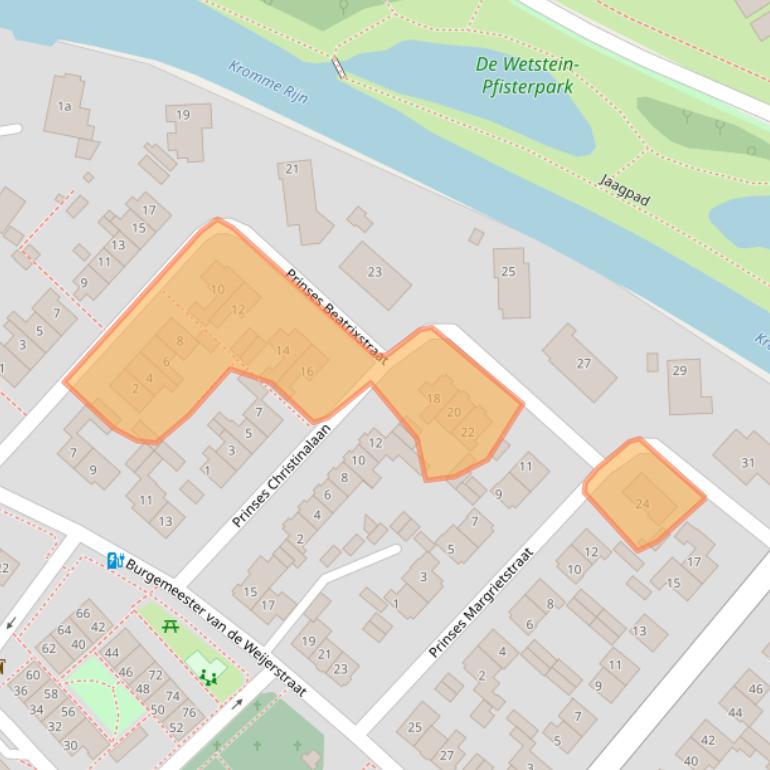 Kaart van postcodegebied 3981BJ.