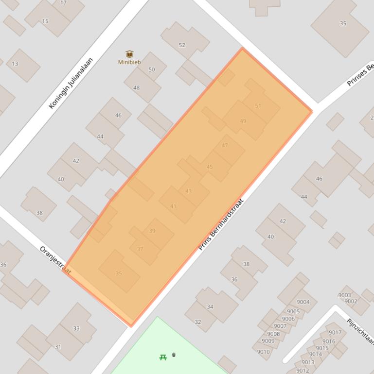 Kaart van postcodegebied 3981BM.