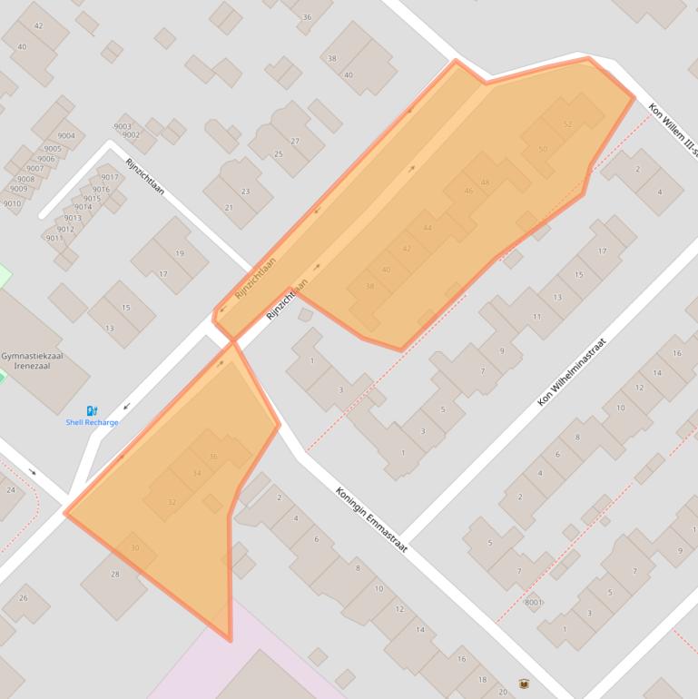 Kaart van postcodegebied 3981BV.