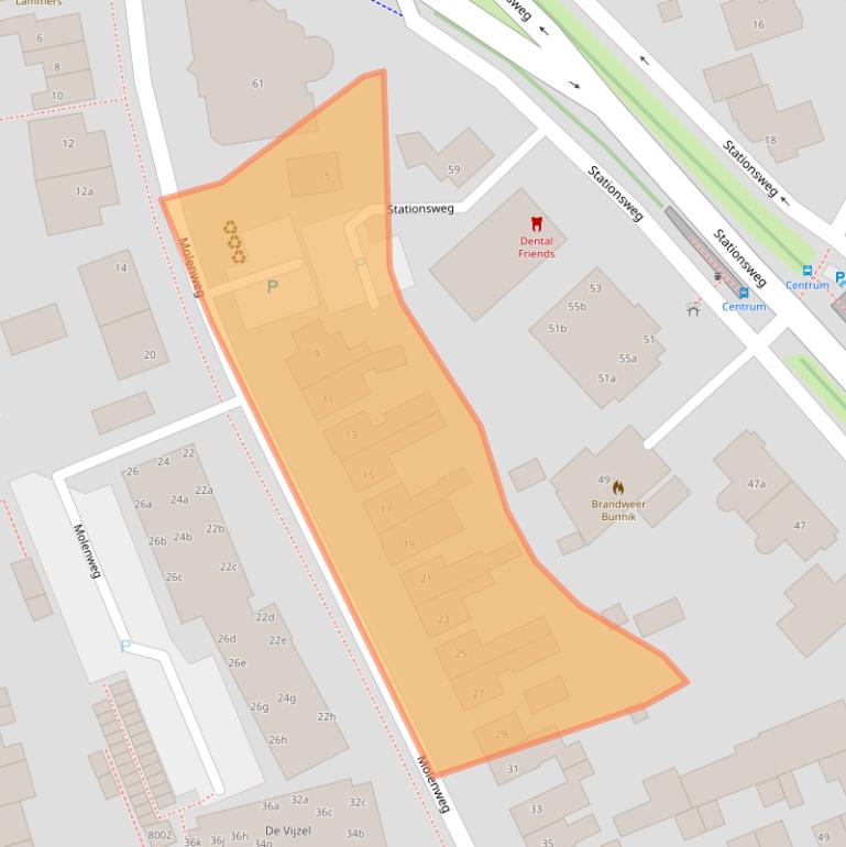 Kaart van postcodegebied 3981CA.