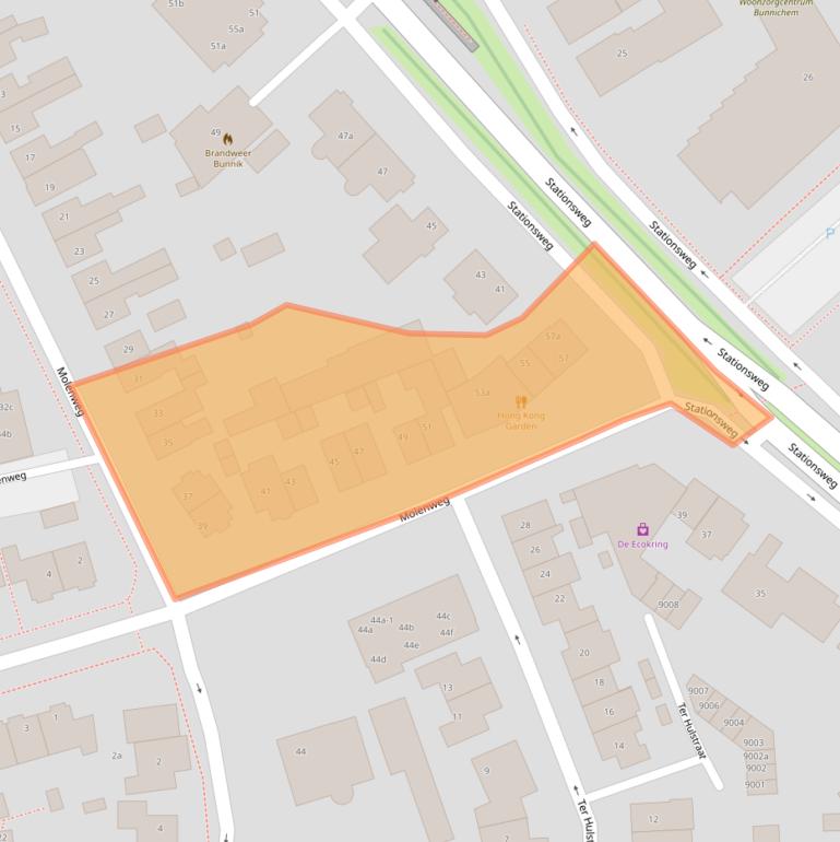 Kaart van postcodegebied 3981CB.