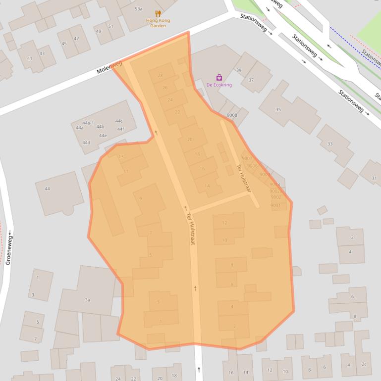 Kaart van postcodegebied 3981CD.