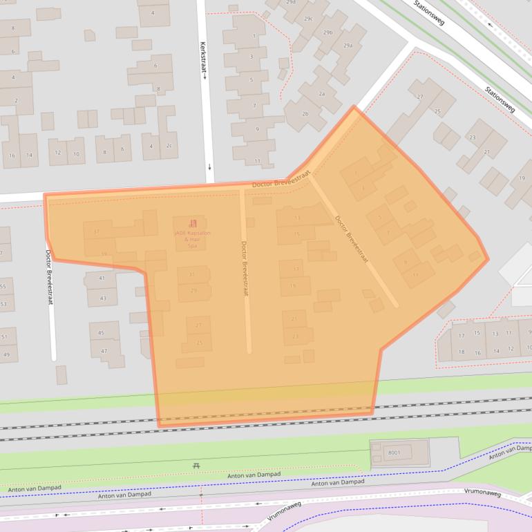 Kaart van postcodegebied 3981CE.