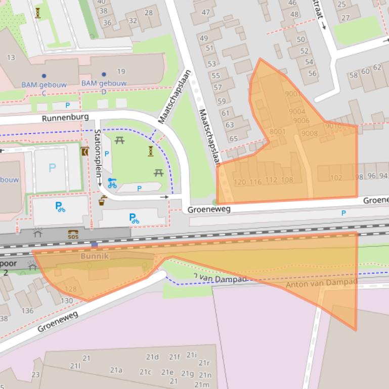 Kaart van postcodegebied 3981CN.
