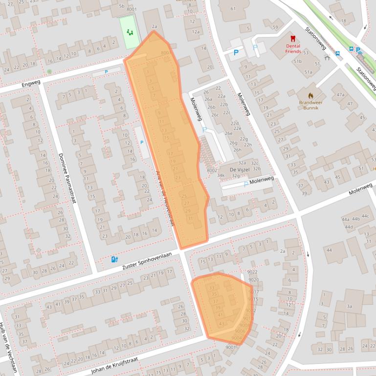 Kaart van postcodegebied 3981CT.