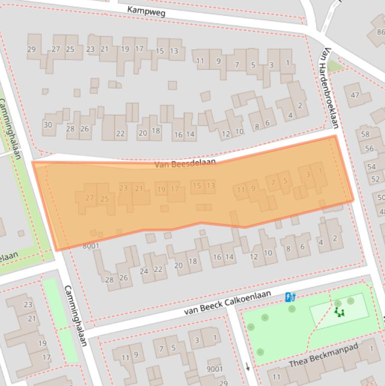 Kaart van postcodegebied 3981EC.