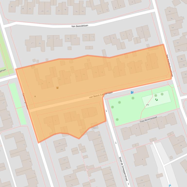 Kaart van postcodegebied 3981EL.