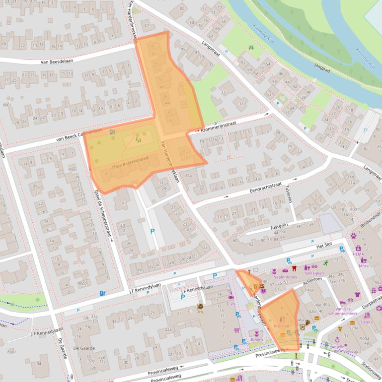 Kaart van postcodegebied 3981EP.