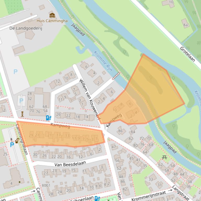 Kaart van postcodegebied 3981EX.