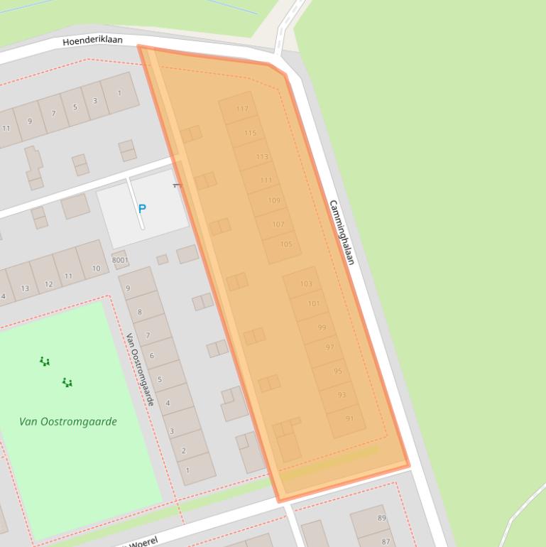 Kaart van postcodegebied 3981GG.