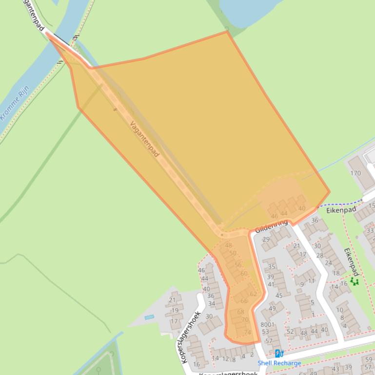 Kaart van postcodegebied 3981JG.