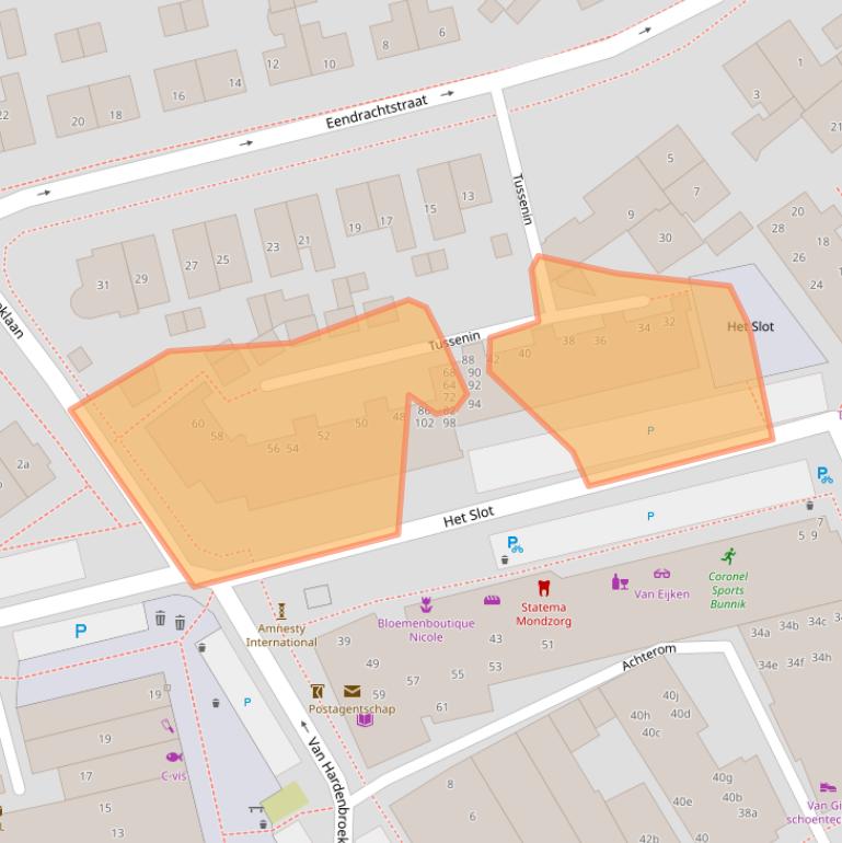 Kaart van postcodegebied 3981KD.