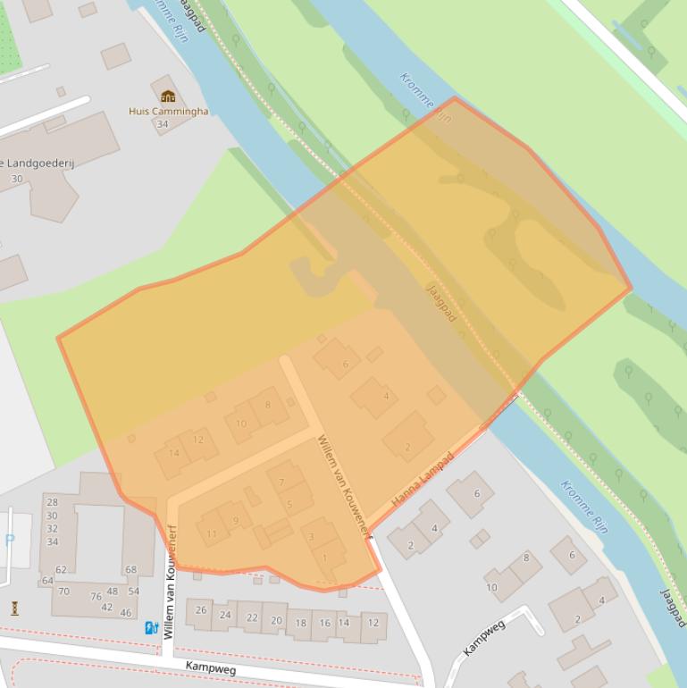 Kaart van postcodegebied 3981KH.