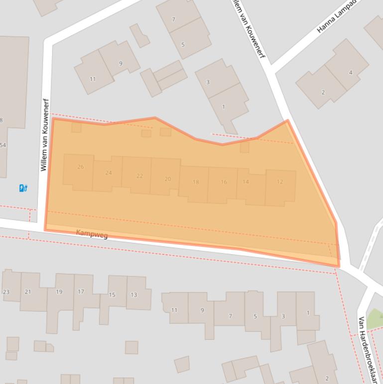 Kaart van postcodegebied 3981KJ.