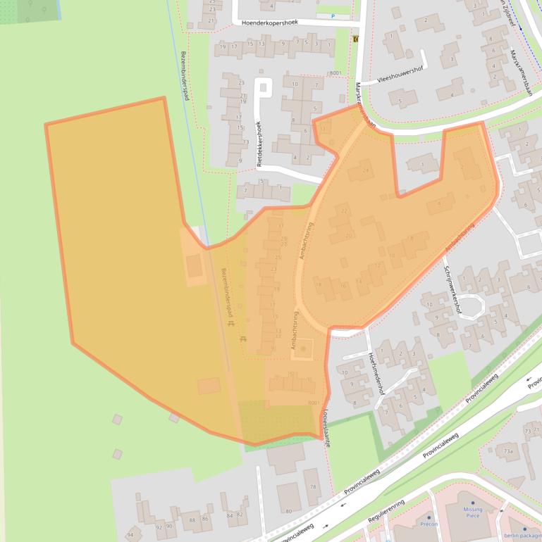 Kaart van postcodegebied 3981TA.