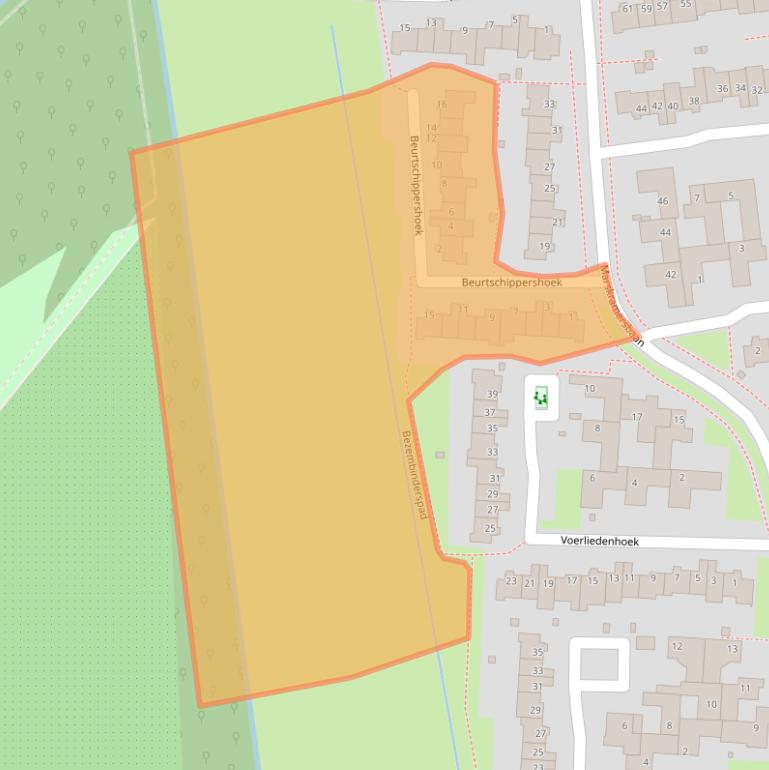 Kaart van postcodegebied 3981TB.