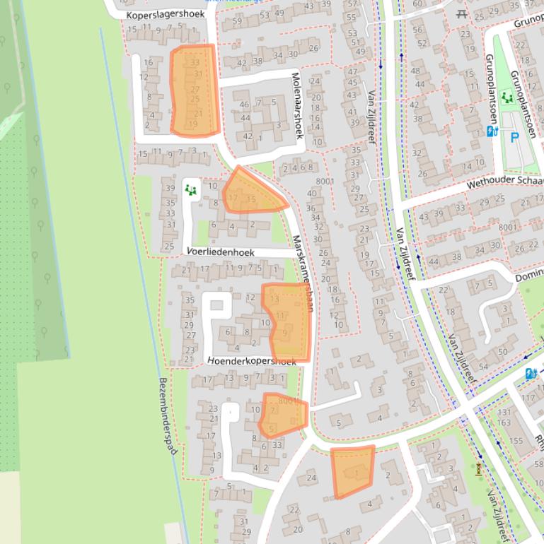 Kaart van postcodegebied 3981TJ.