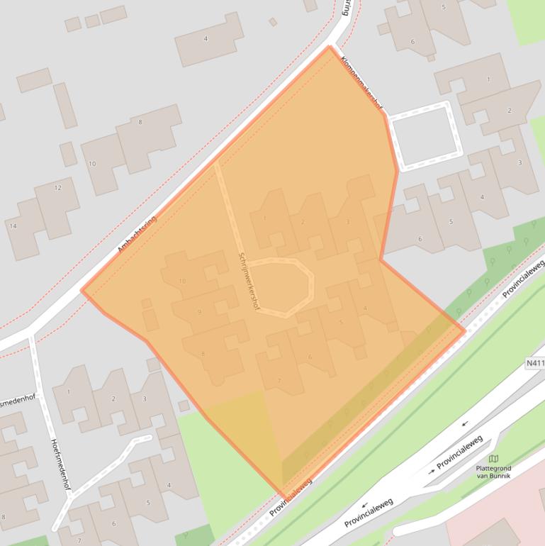 Kaart van postcodegebied 3981TP.