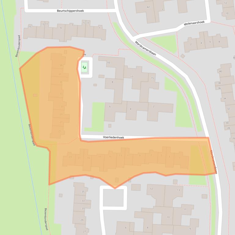 Kaart van postcodegebied 3981TS.