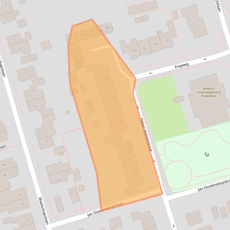 Kaart van postcodegebied 3981WH.