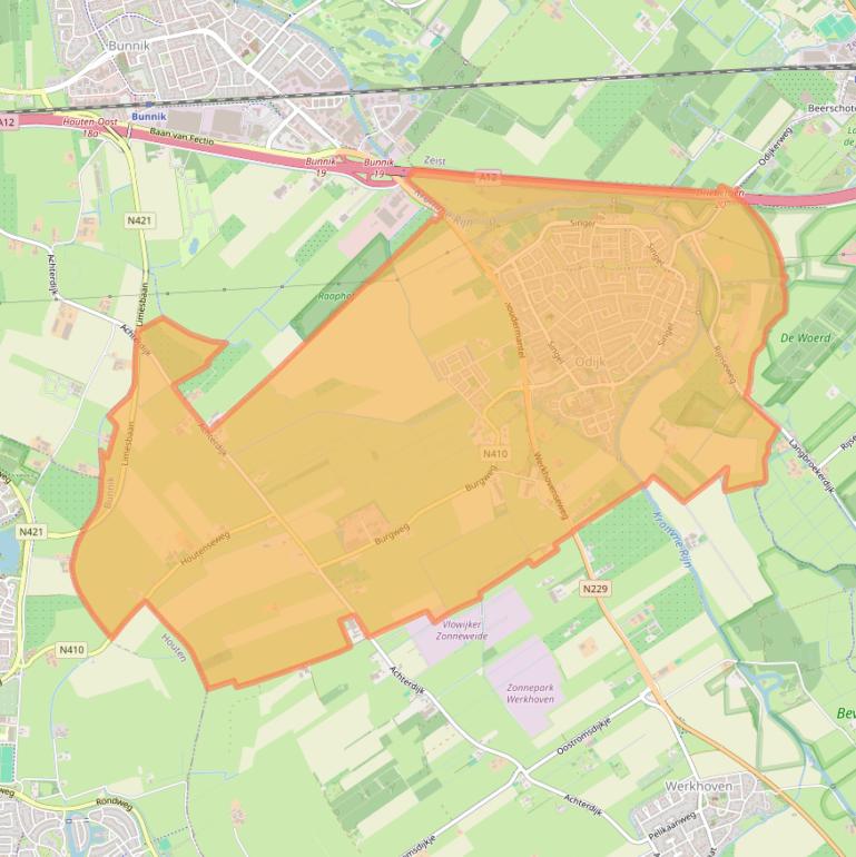 Kaart van postcodegebied 3984.