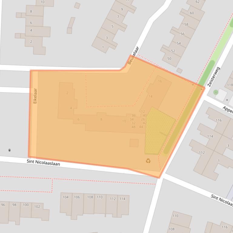 Kaart van postcodegebied 3984AB.