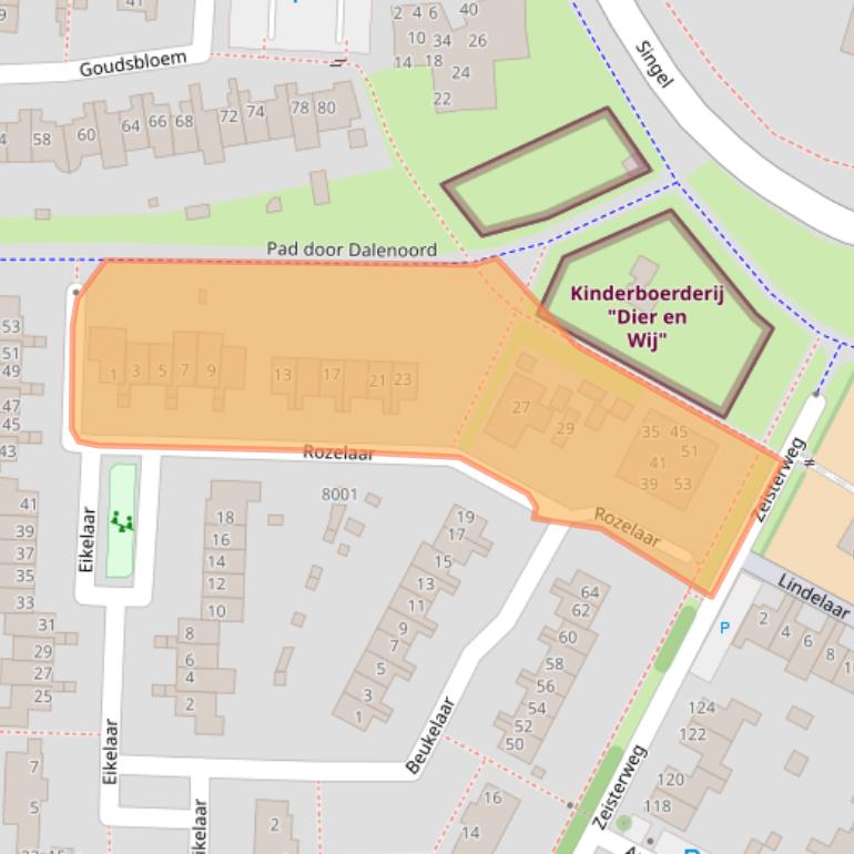 Kaart van postcodegebied 3984AD.